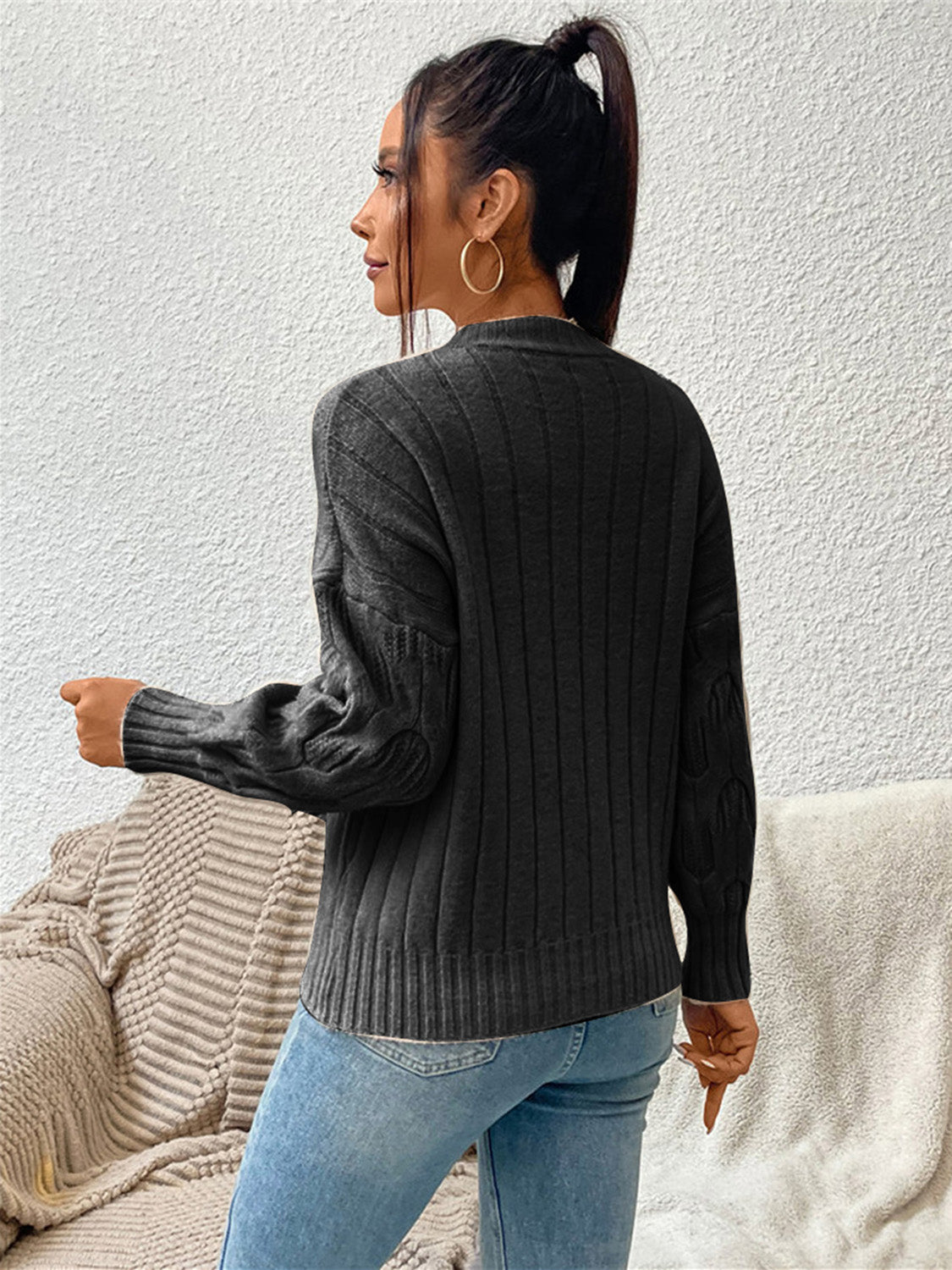 Round Neck Long Sleeve Sweater