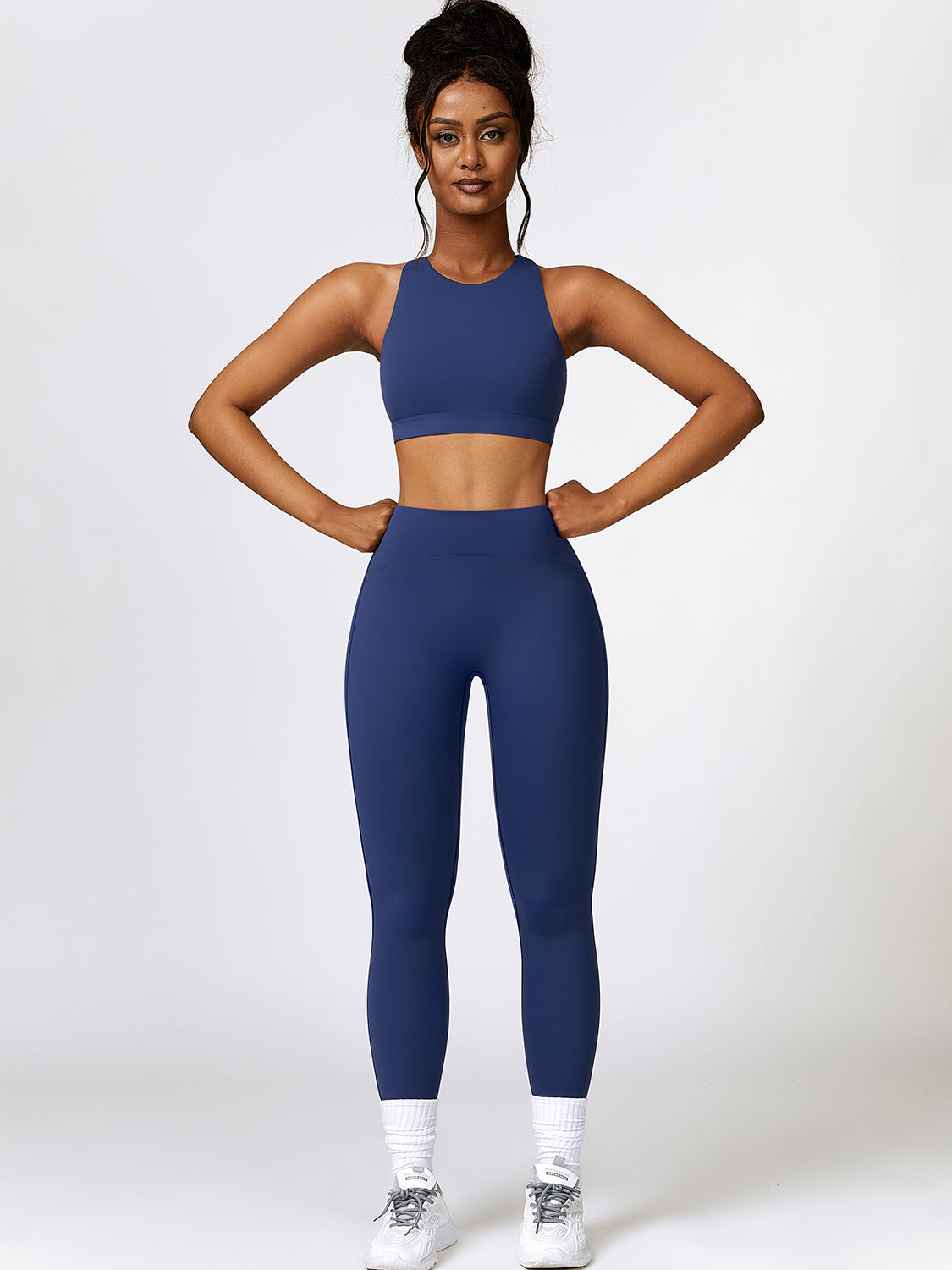 Cutout Cropped Sport Tank and Leggings Set