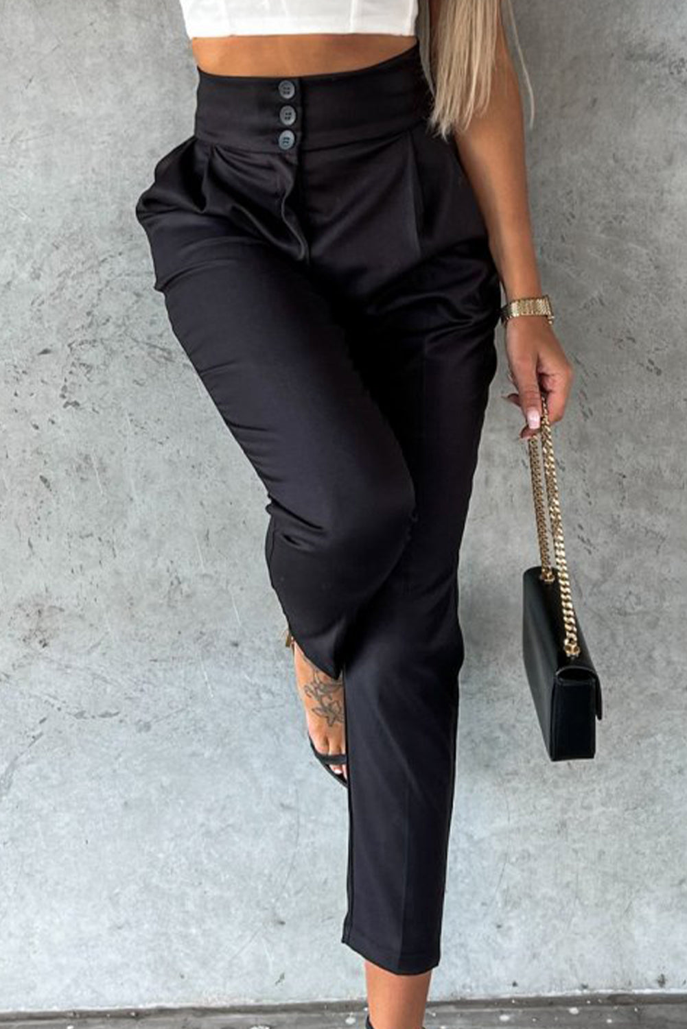 High Waist Wide Waistband Pants